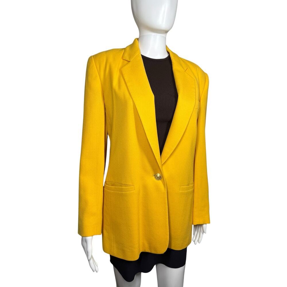 JH Collectibles Vintage 100% Wool Yellow Blazer Size 6